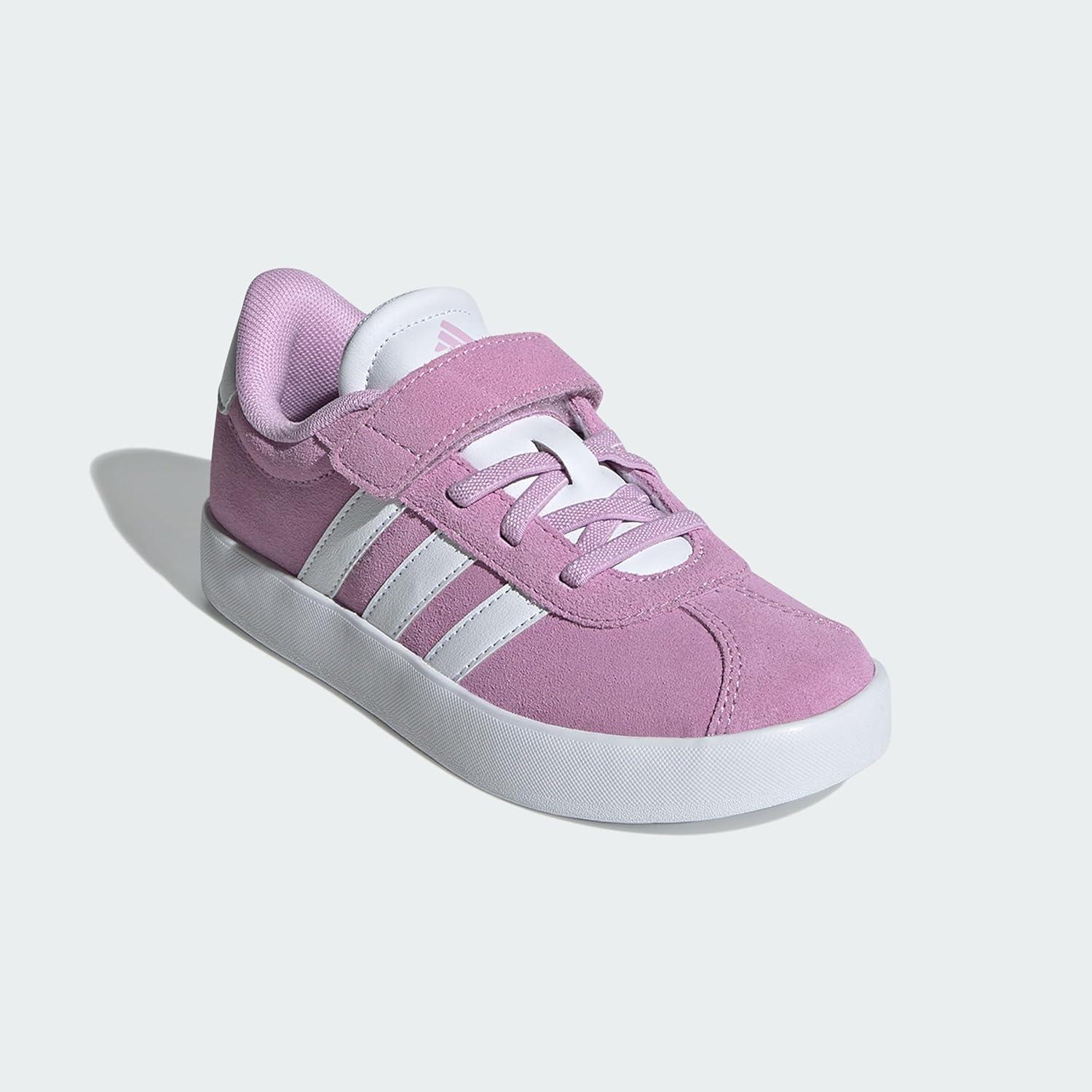 image:imageAdidas UnisexChild Vl Court 30 Elastic Lace amp StrapBliss LilacWhiteGrey