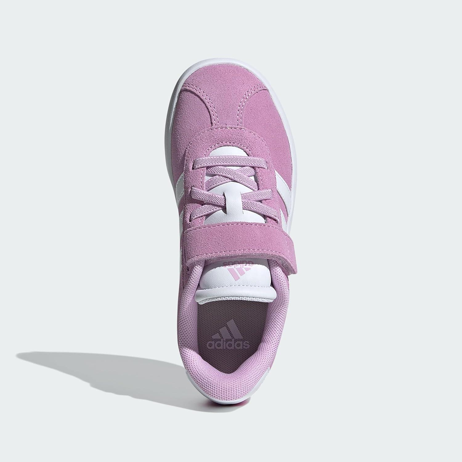 image:imageAdidas UnisexChild Vl Court 30 Elastic Lace amp StrapBliss LilacWhiteGrey