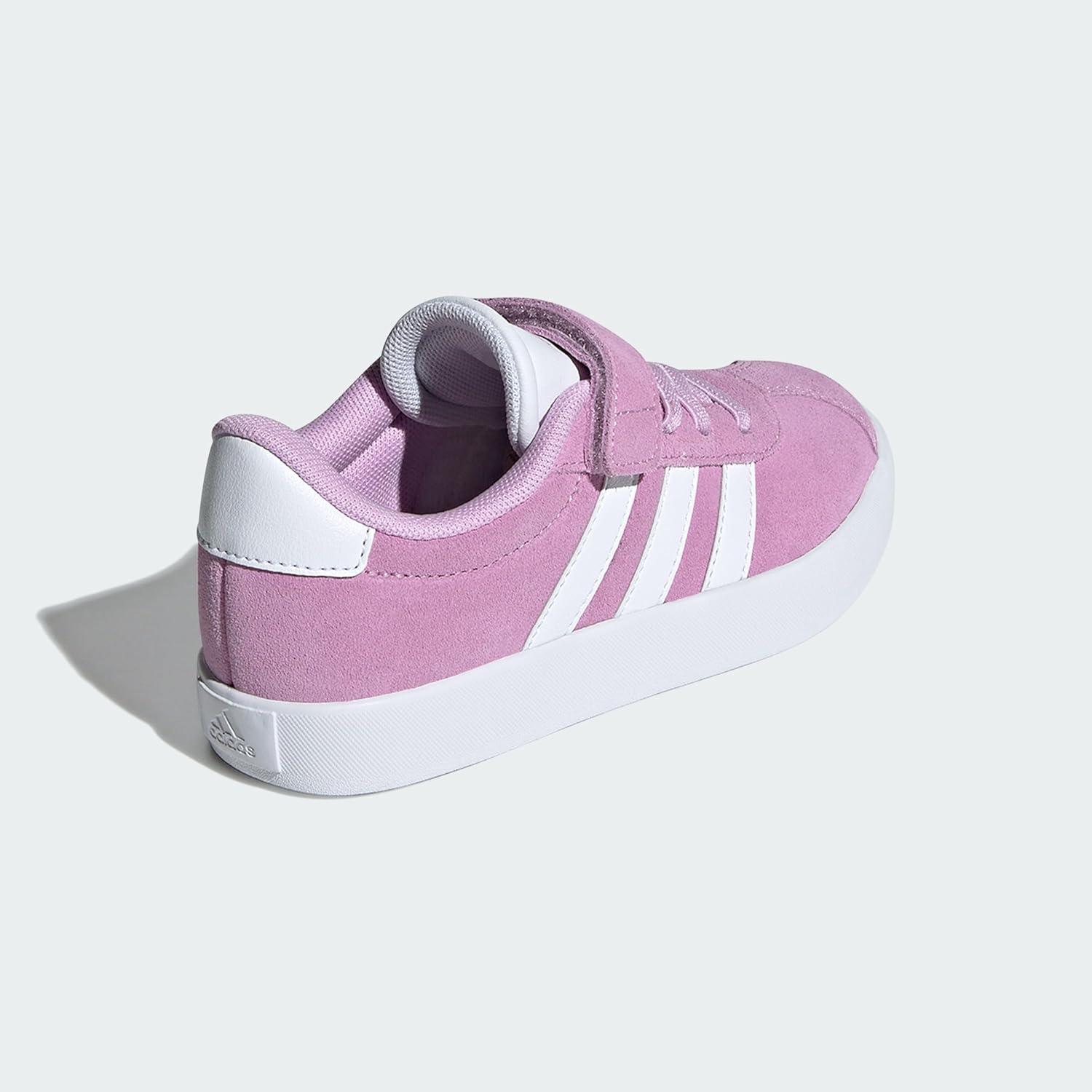 image:imageAdidas UnisexChild Vl Court 30 Elastic Lace amp StrapBliss LilacWhiteGrey