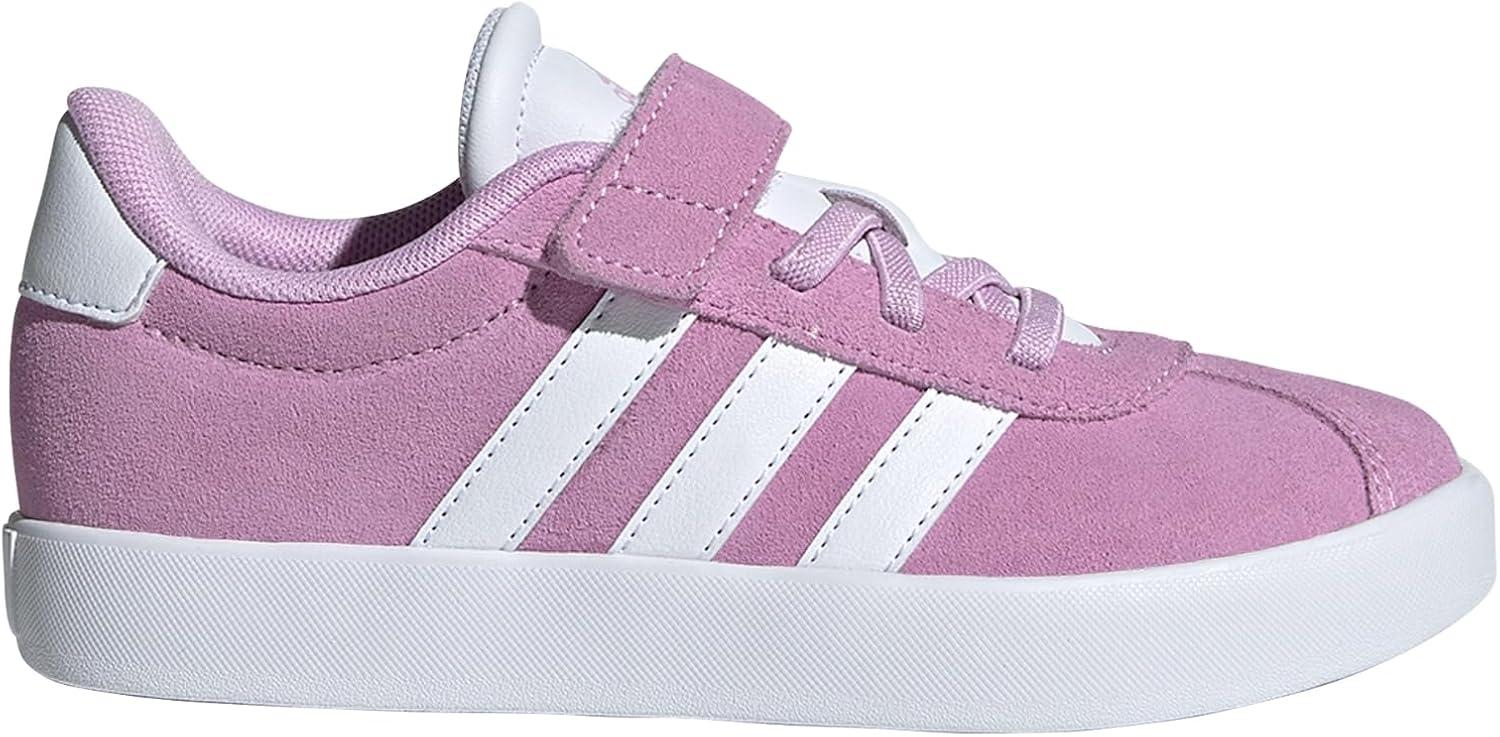 image:imageAdidas UnisexChild Vl Court 30 Elastic Lace amp StrapBliss LilacWhiteGrey