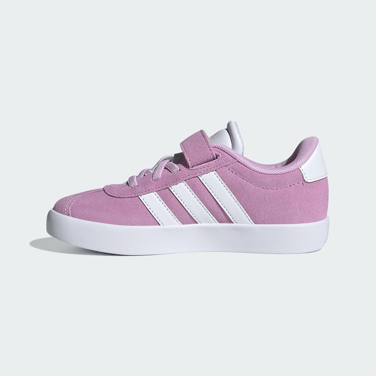 image:imageAdidas UnisexChild Vl Court 30 Elastic Lace amp StrapBliss LilacWhiteGrey