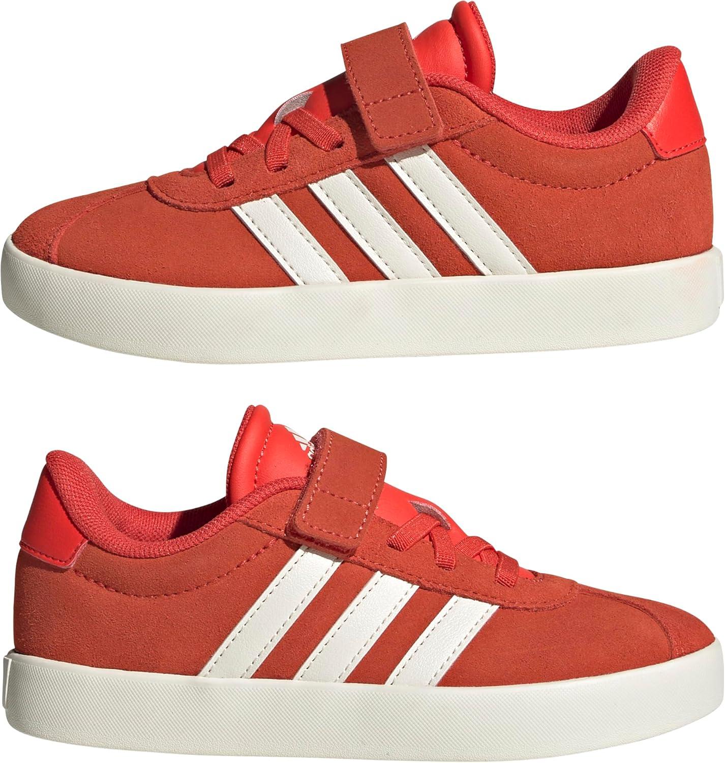 image:imageAdidas UnisexChild Vl Court 30 Elastic Lace amp StrapBright RedWhiteOff White