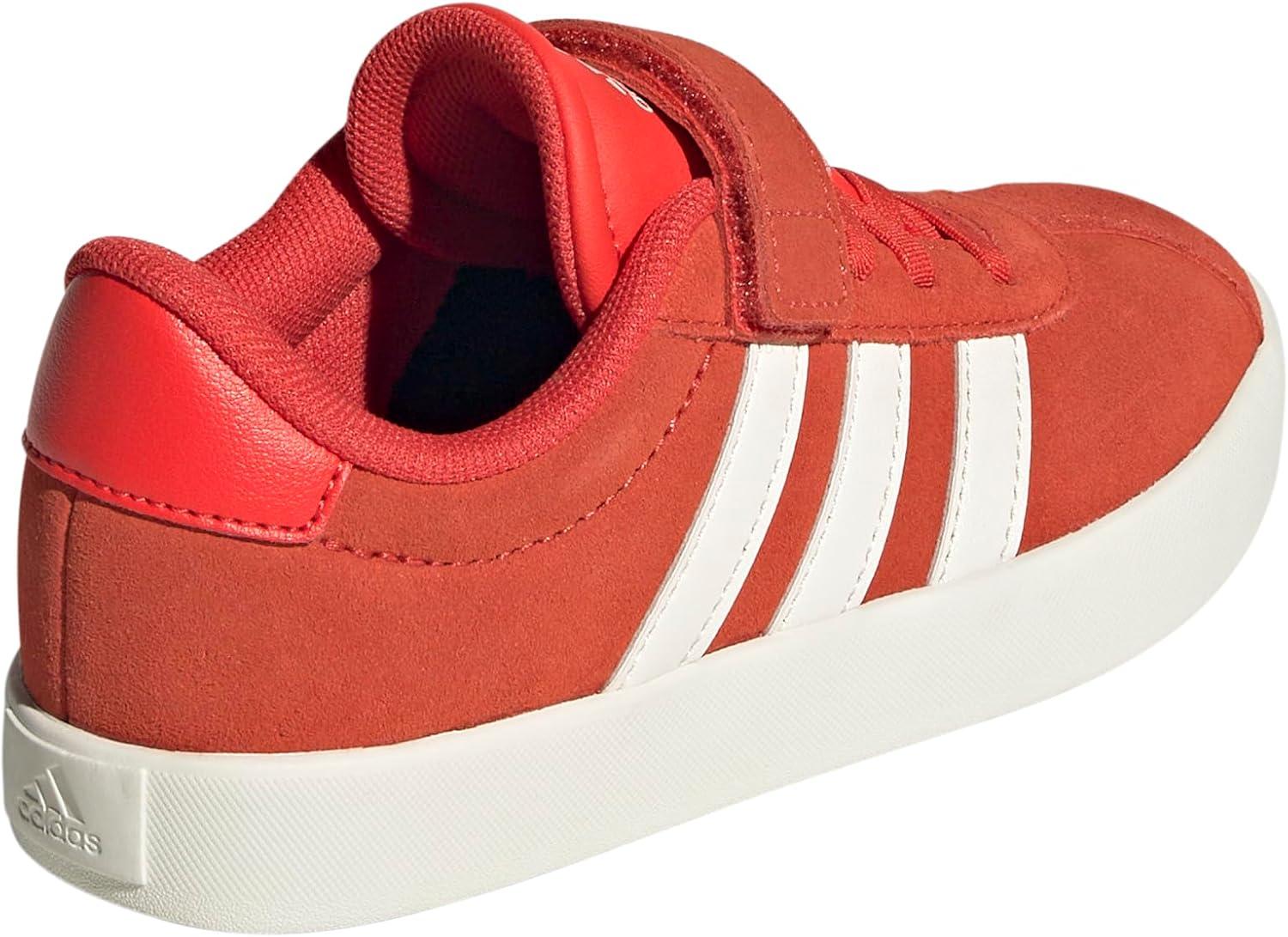 image:imageAdidas UnisexChild Vl Court 30 Elastic Lace amp StrapBright RedWhiteOff White