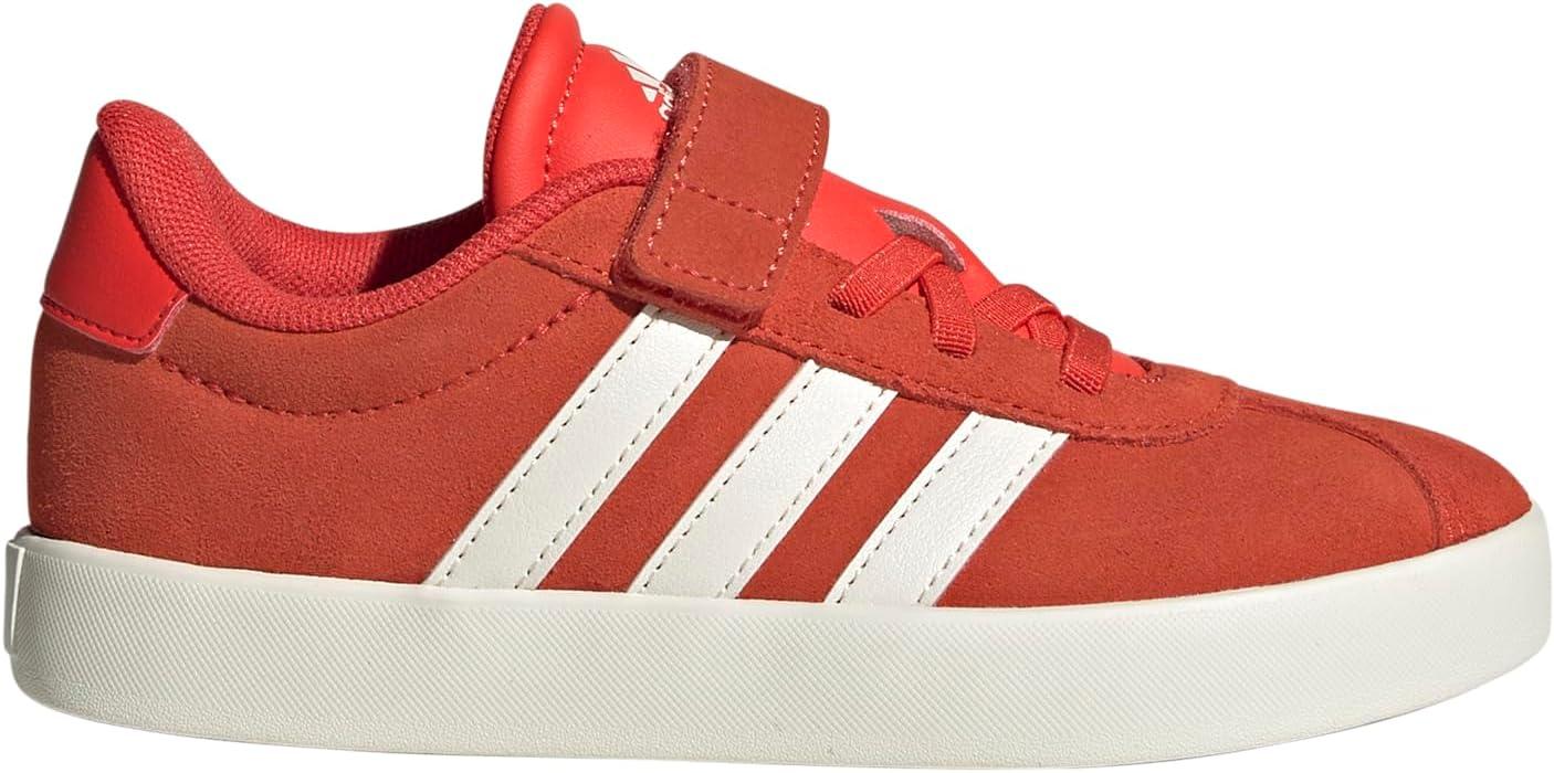 image:imageAdidas UnisexChild Vl Court 30 Elastic Lace amp StrapBright RedWhiteOff White
