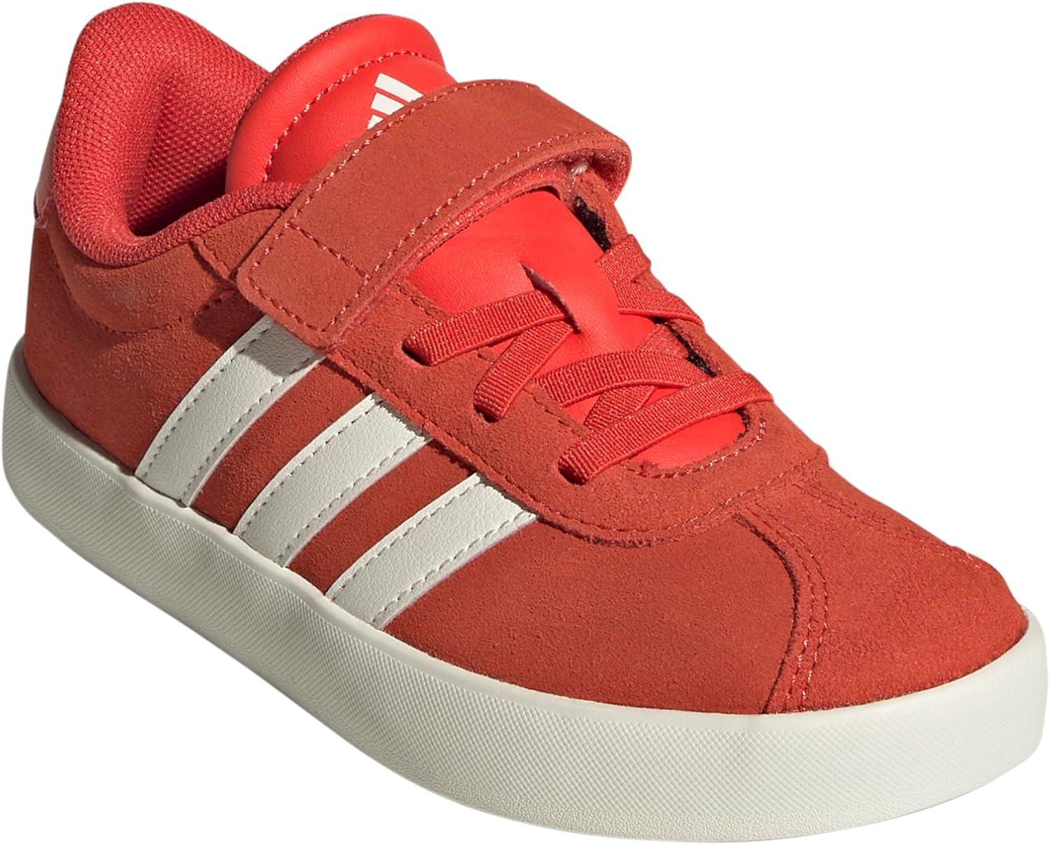 image:imageAdidas UnisexChild Vl Court 30 Elastic Lace amp StrapBright RedWhiteOff White
