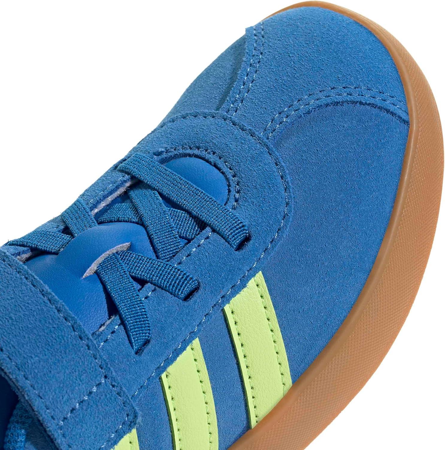 image:imageAdidas UnisexChild Vl Court 30 Elastic Lace amp StrapBright RoyalPulse LimeGum
