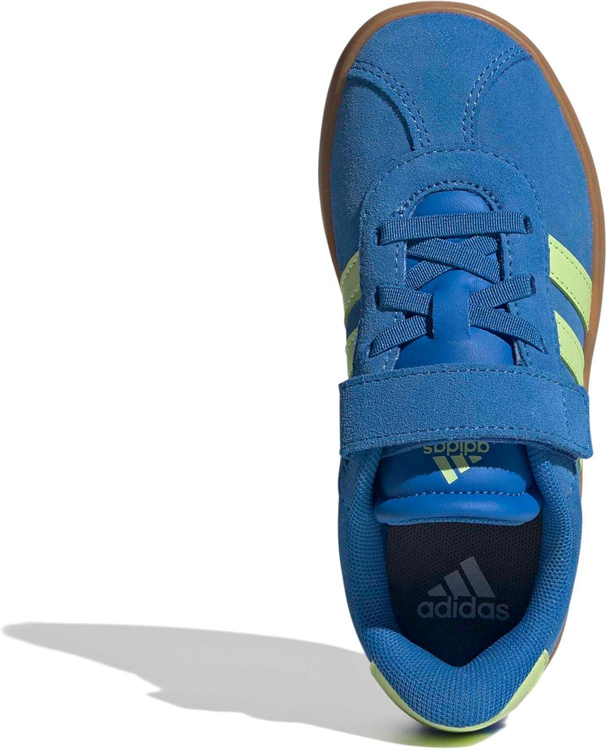 image:imageAdidas UnisexChild Vl Court 30 Elastic Lace amp StrapBright RoyalPulse LimeGum