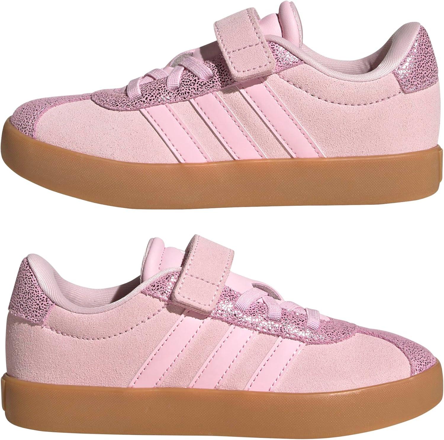 image:imageAdidas UnisexChild Vl Court 30 Elastic Lace amp StrapClear PinkClear PinkGum