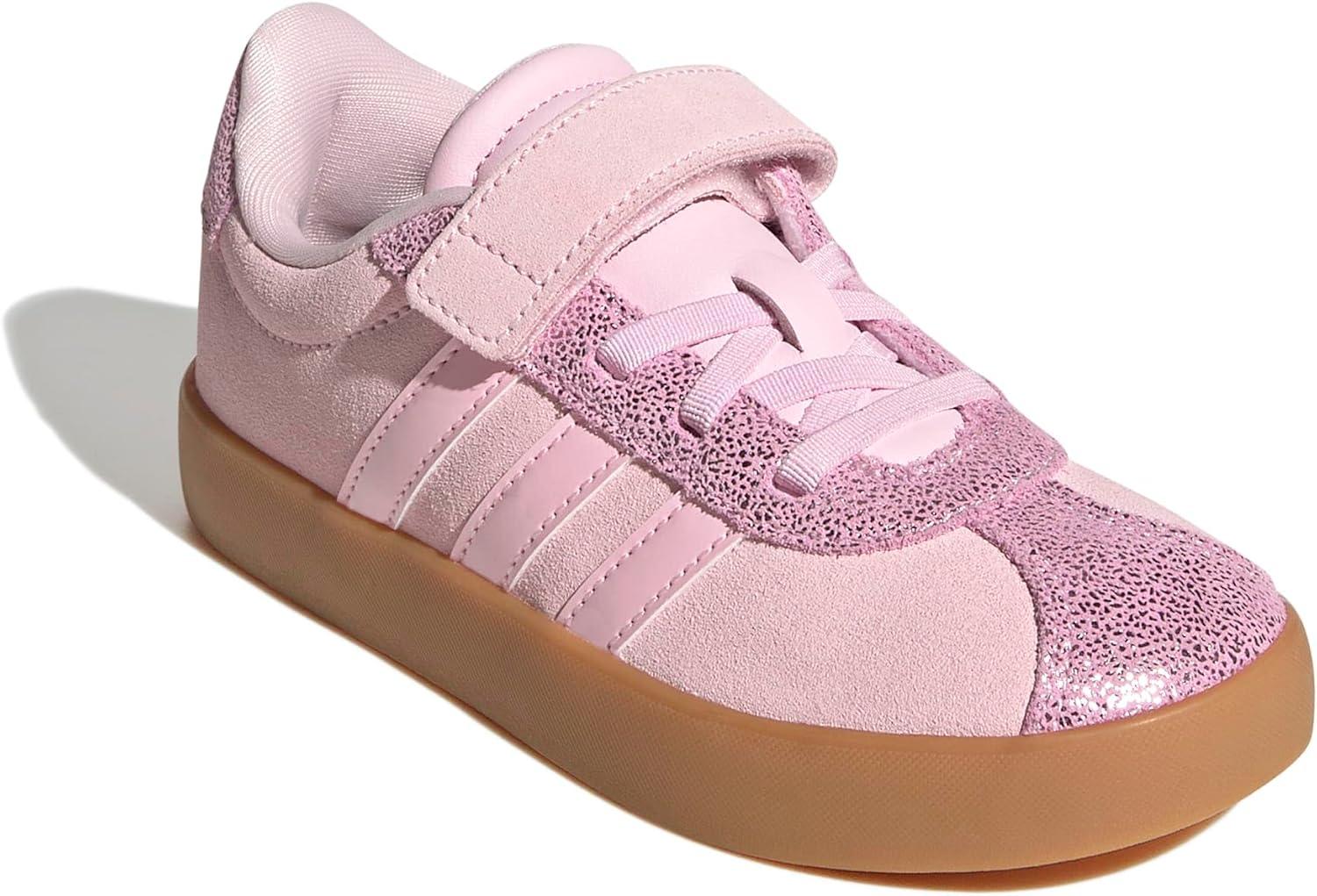 image:imageAdidas UnisexChild Vl Court 30 Elastic Lace amp StrapClear PinkClear PinkGum