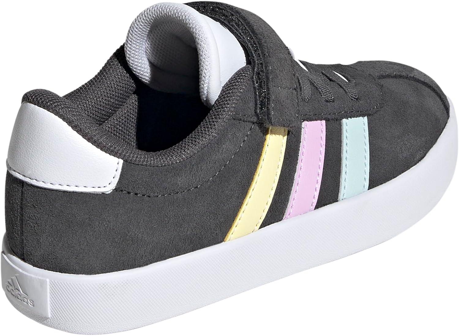 image:imageAdidas UnisexChild Vl Court 30 Elastic Lace amp StrapGreyHalo MintBliss Lilac
