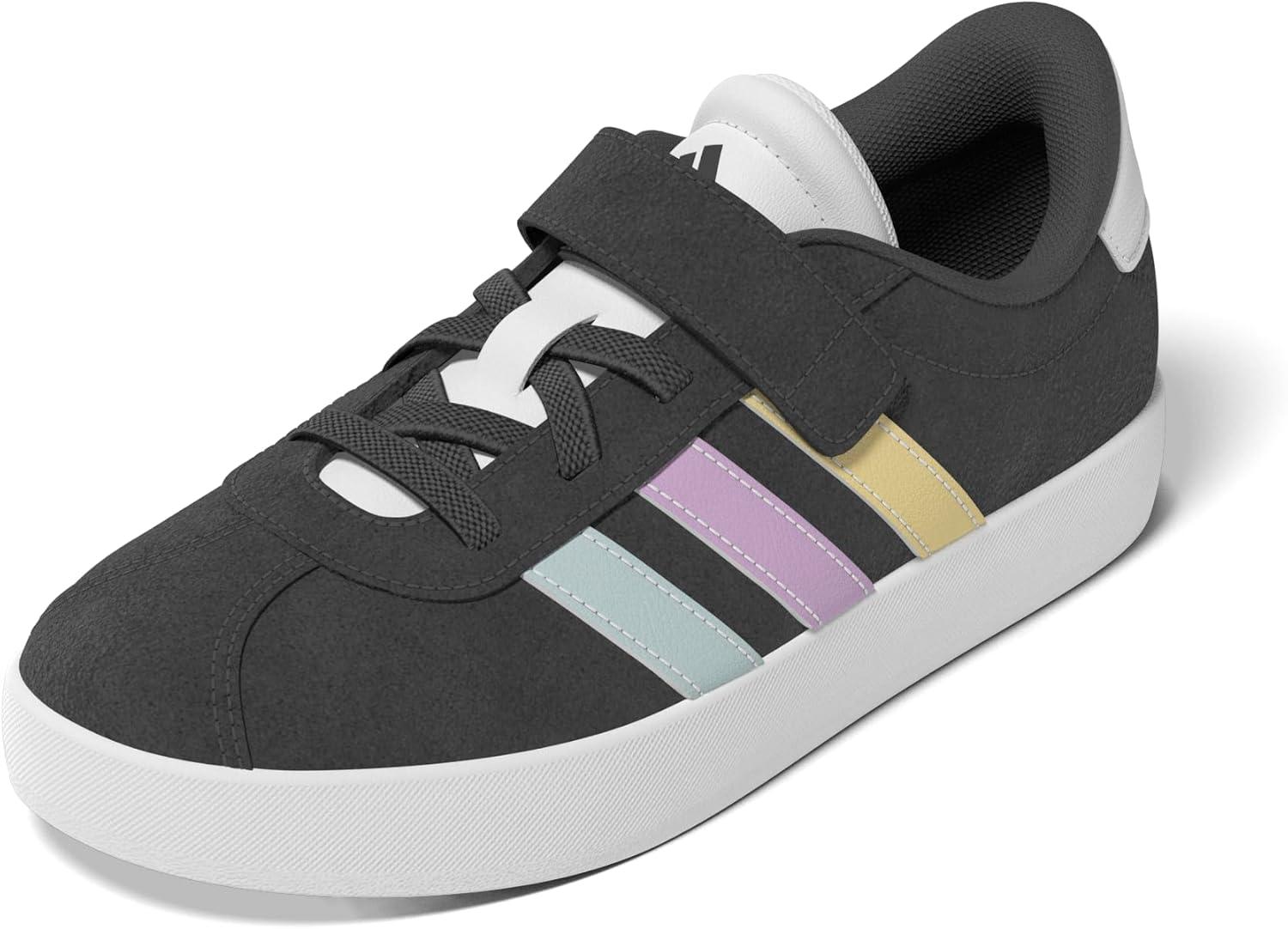 image:imageAdidas UnisexChild Vl Court 30 Elastic Lace amp StrapGreyHalo MintBliss Lilac