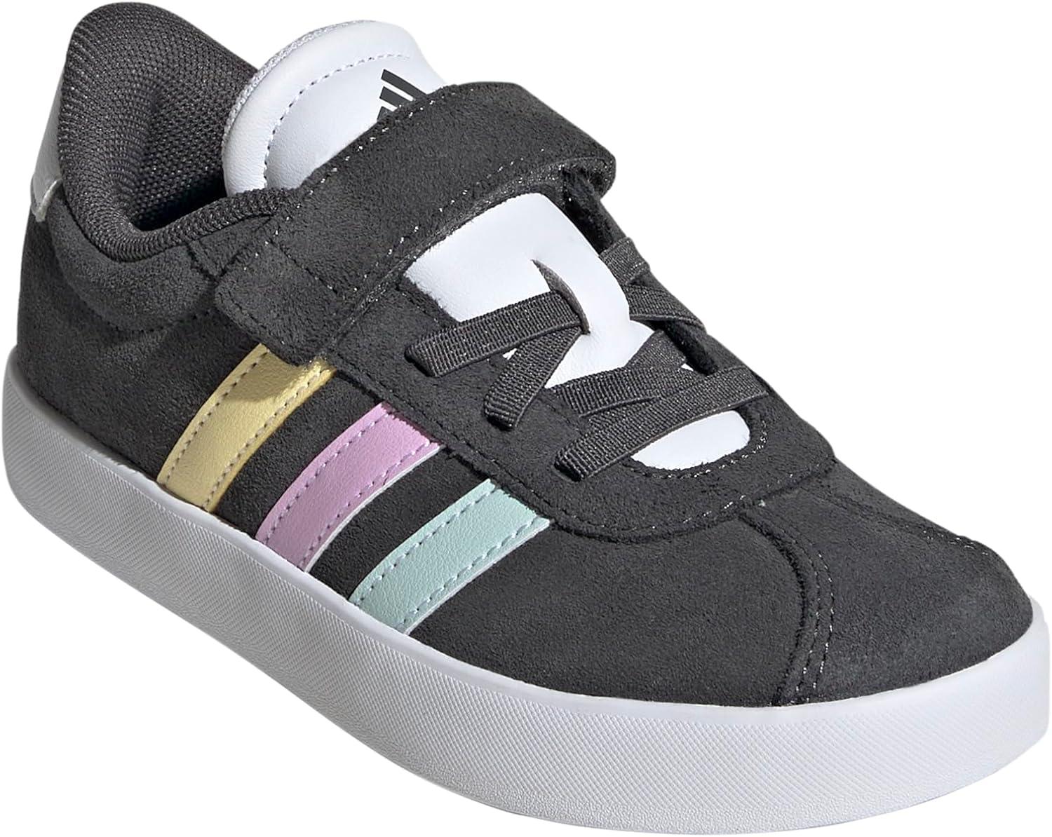 image:imageAdidas UnisexChild Vl Court 30 Elastic Lace amp StrapGreyHalo MintBliss Lilac
