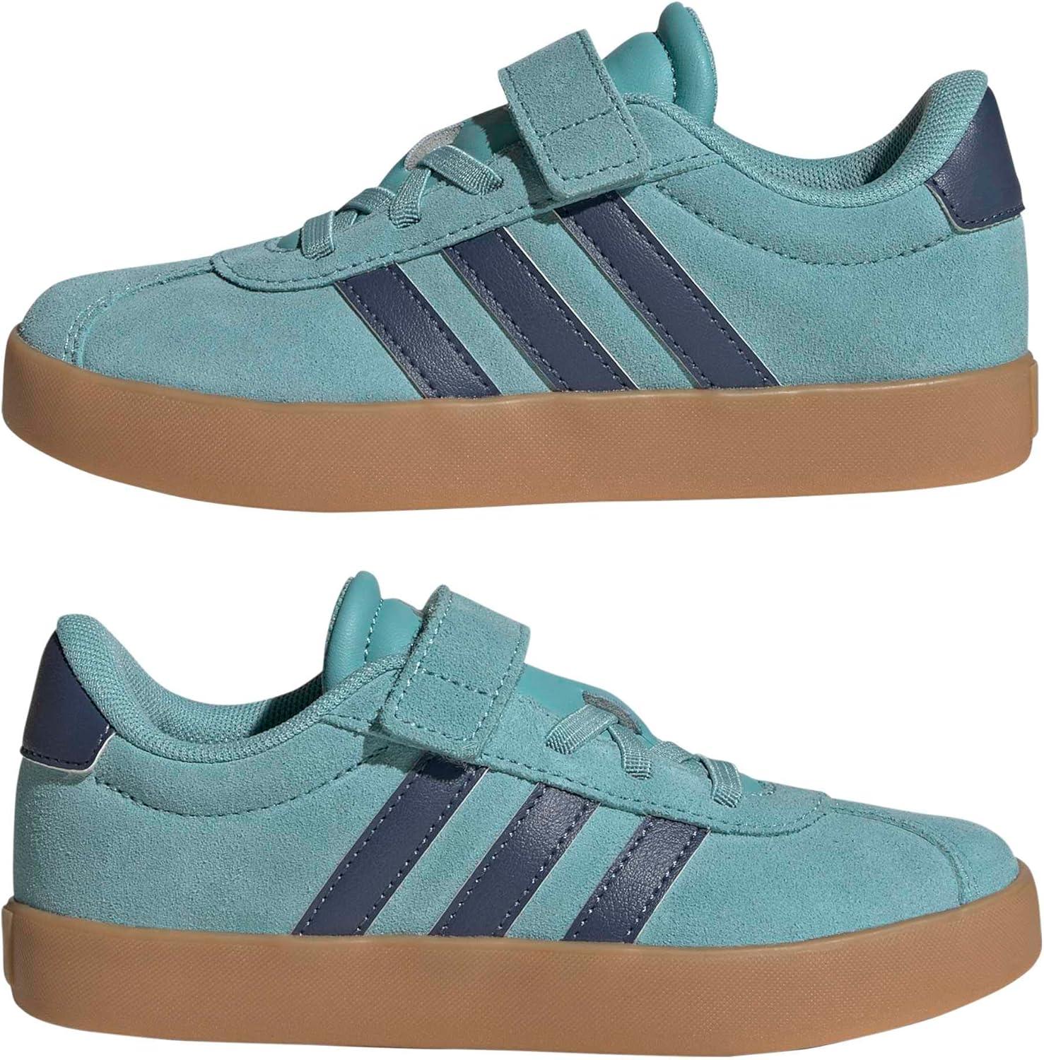 image:imageAdidas UnisexChild Vl Court 30 Elastic Lace amp StrapMint TonPreloved InkSilver Metallic