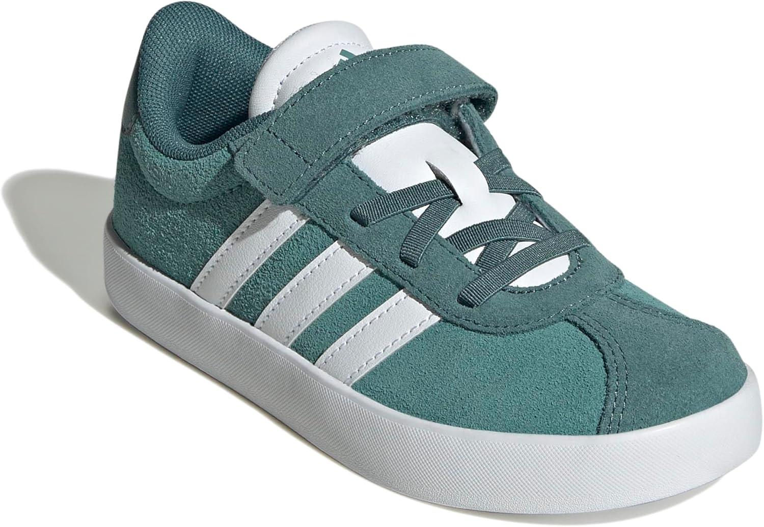 image:imageAdidas UnisexChild Vl Court 30 Elastic Lace amp StrapPowder TealWhitePreloved Teal