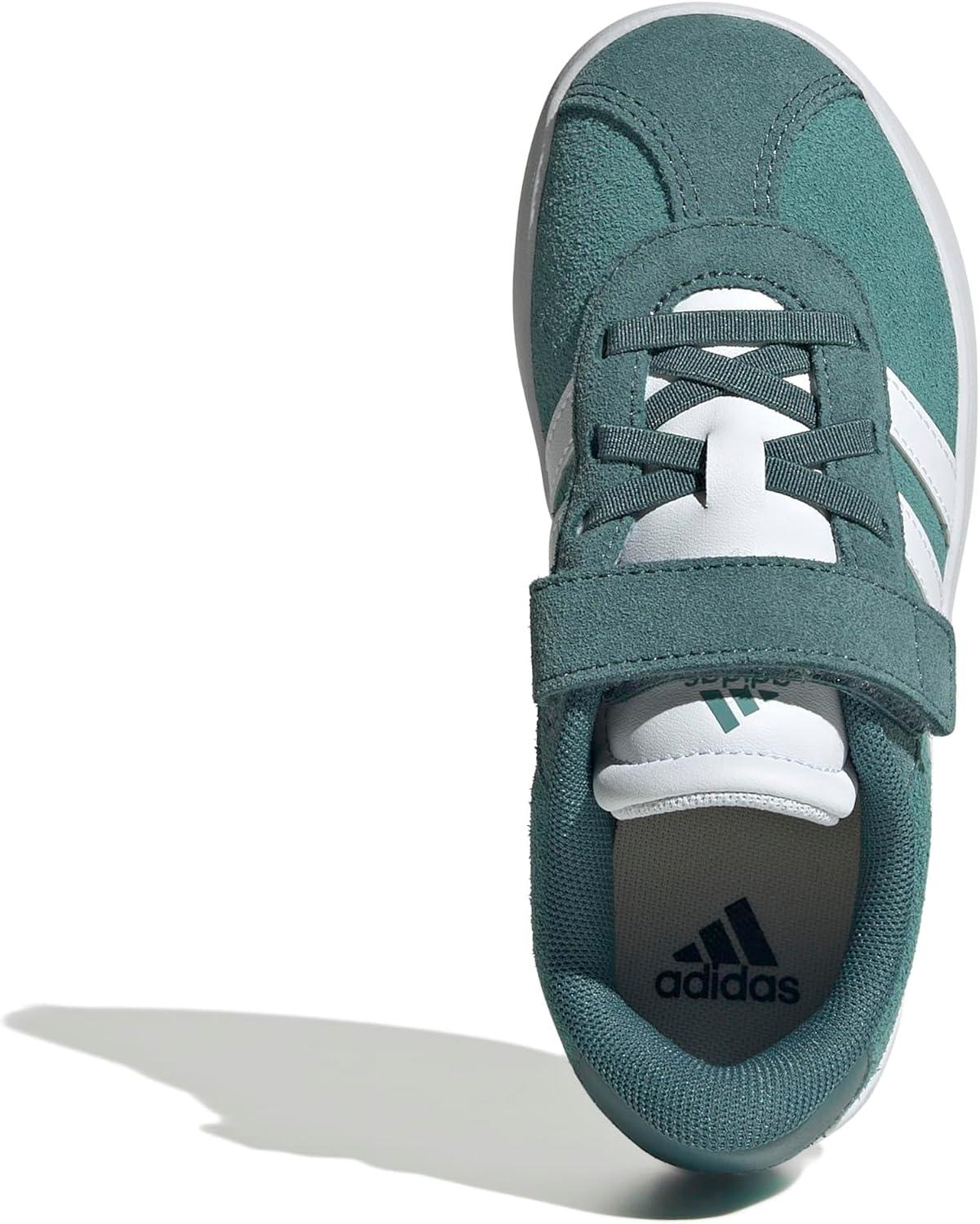 image:imageAdidas UnisexChild Vl Court 30 Elastic Lace amp StrapPowder TealWhitePreloved Teal