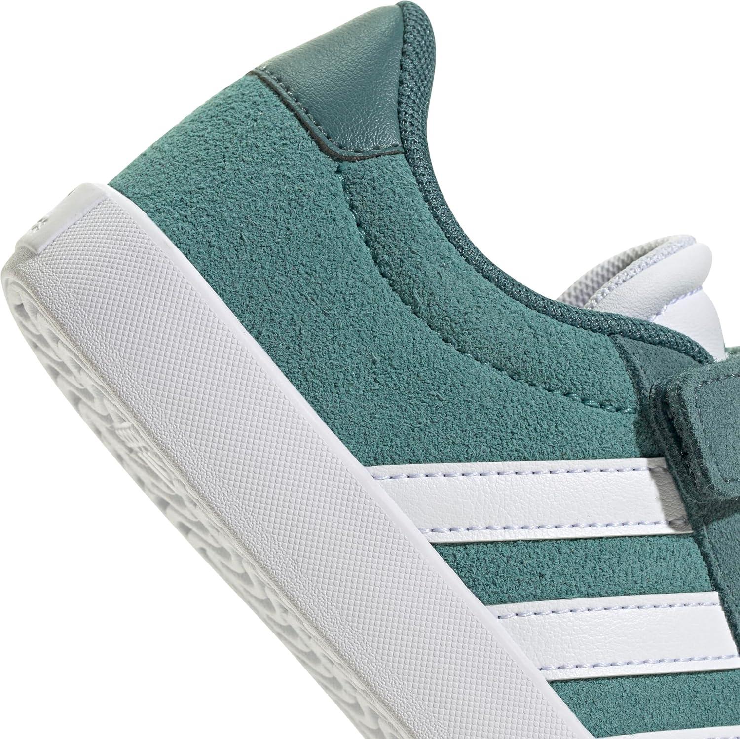 image:imageAdidas UnisexChild Vl Court 30 Elastic Lace amp StrapPowder TealWhitePreloved Teal