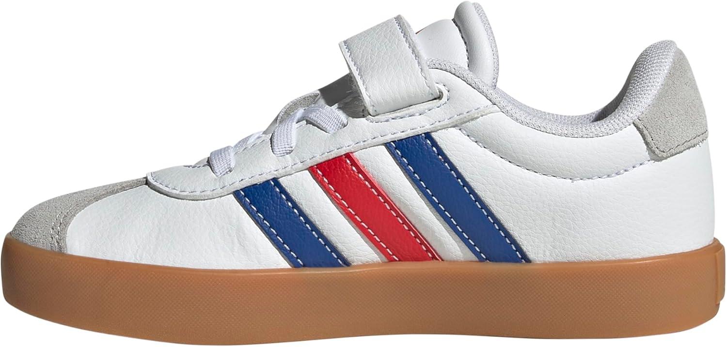 image:imageAdidas UnisexChild Vl Court 30 Elastic Lace amp StrapWhiteTeam Royal BlueBetter Scarlet