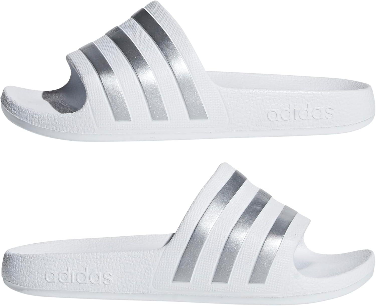 image:imageadidas Boys Adilette SandalWhiteSilver MetallicWhite
