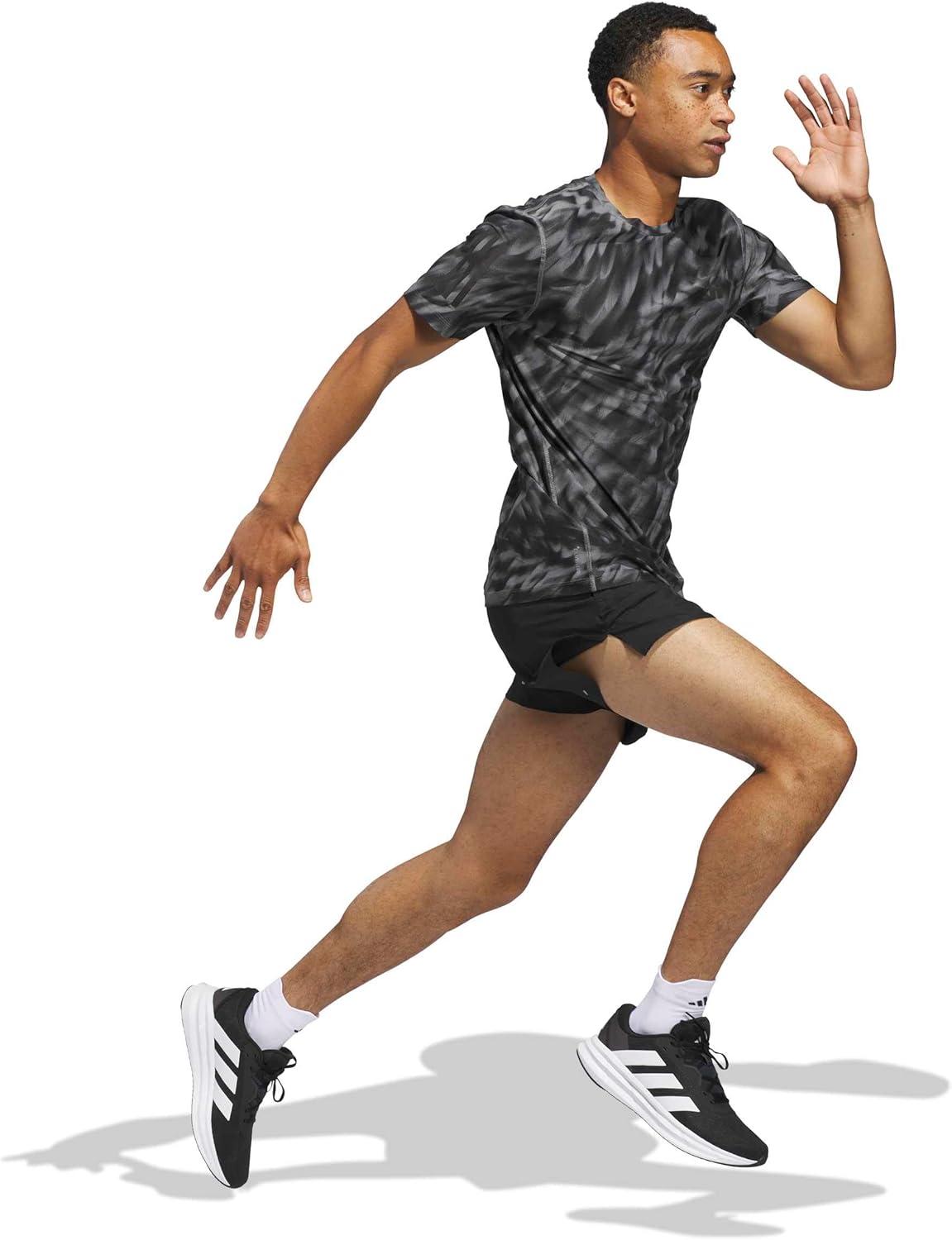 image:imageadidas Mens Own The Run All Over Printed TShirtGreyBlack