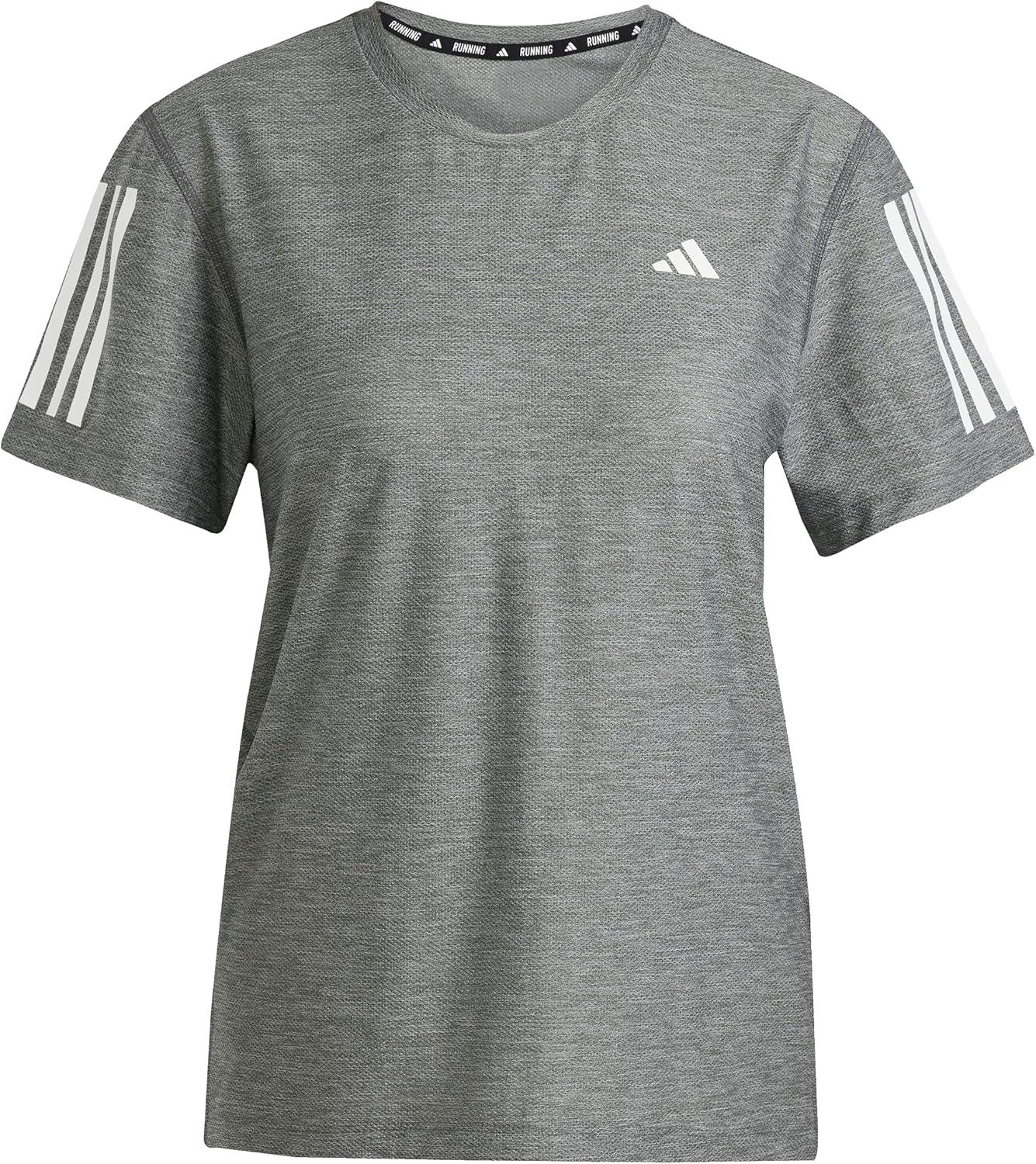 image:imageadidas Womens Own The Run TShirtGreyWhite Melange