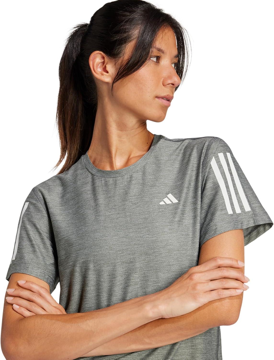 image:imageadidas Womens Own The Run TShirtGreyWhite Melange