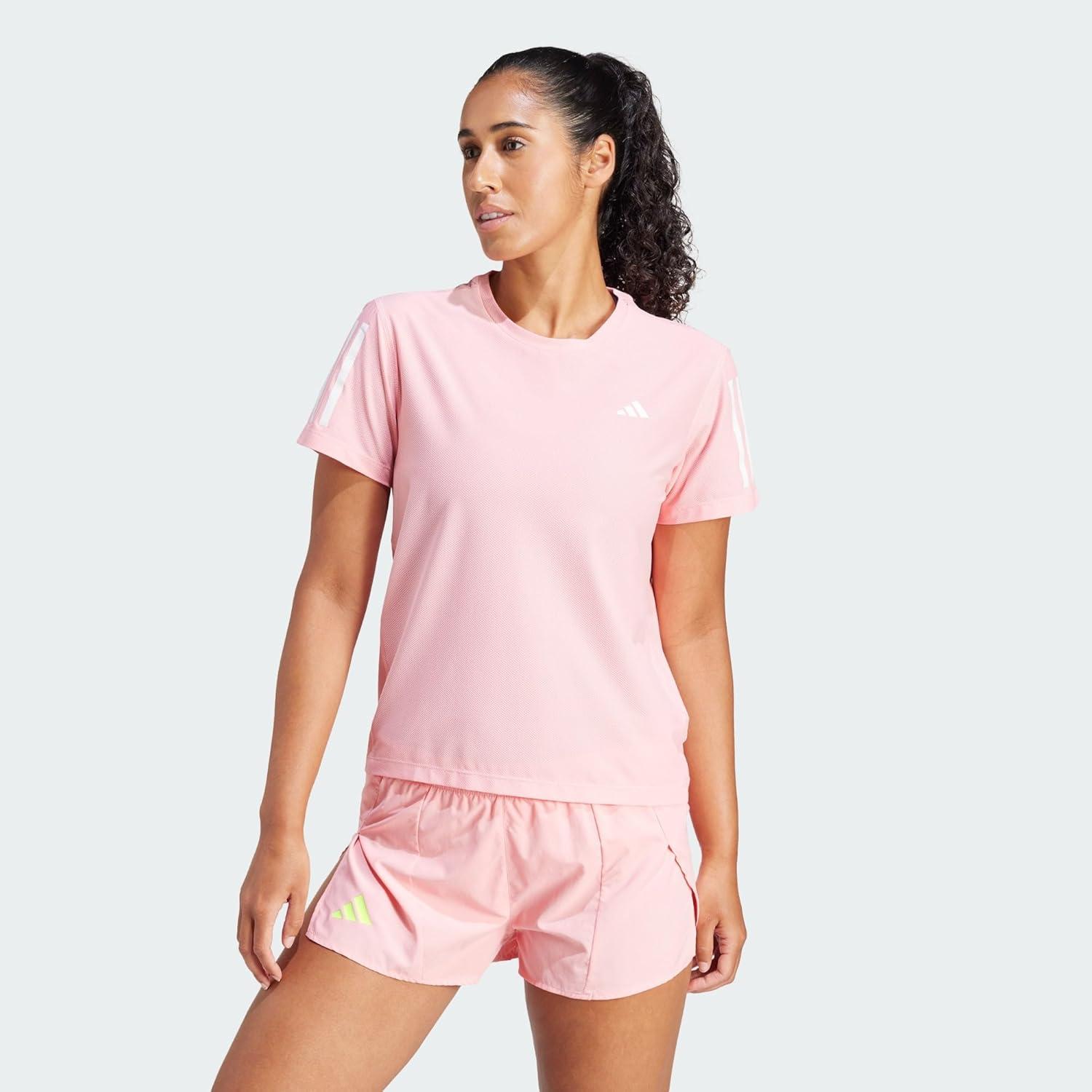 image:imageadidas Womens Own The Run TShirtSemi Pink Spark