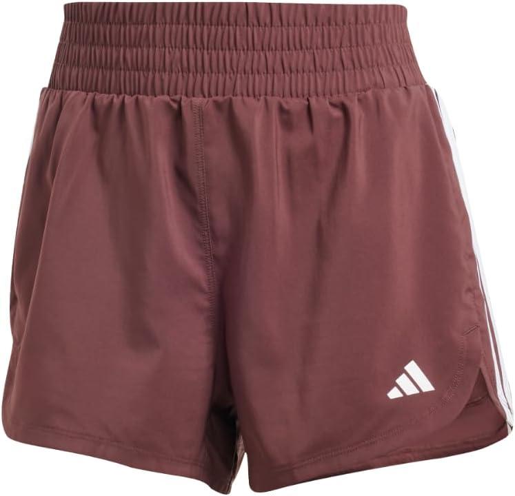 image:imageadidas Womens Pacer Training 3Stripes Woven HighRise ShortsAurora RubyWhite