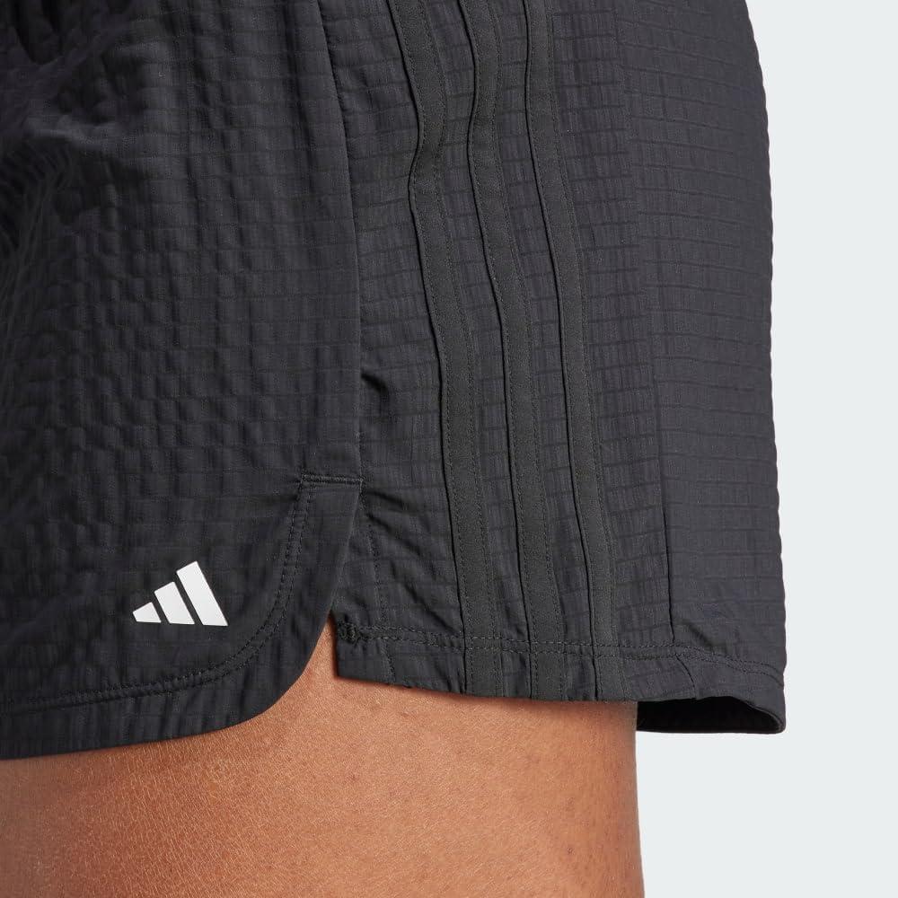 image:imageadidas Womens Pacer Training 3Stripes Woven HighRise ShortsBlackBlack