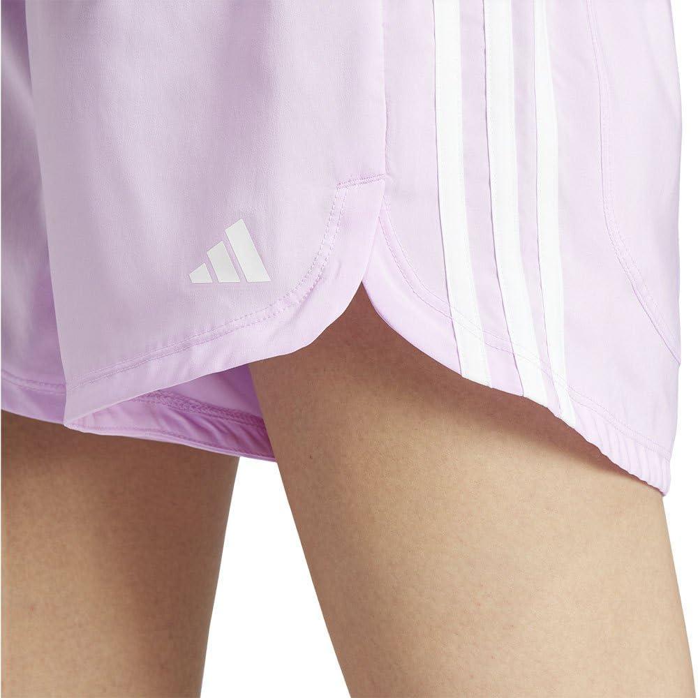 image:imageadidas Womens Pacer Training 3Stripes Woven HighRise ShortsBliss LilacWhite