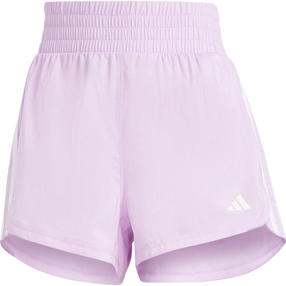 image:imageadidas Womens Pacer Training 3Stripes Woven HighRise ShortsBliss LilacWhite