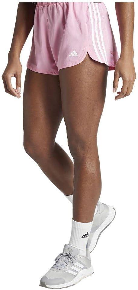image:imageadidas Womens Pacer Training 3Stripes Woven HighRise ShortsBliss PinkWhite