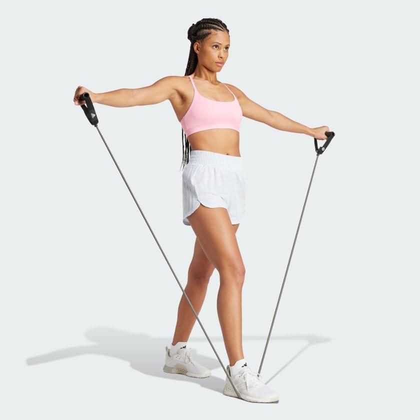 image:imageadidas Womens Pacer Training 3Stripes Woven HighRise ShortsHalo Blue