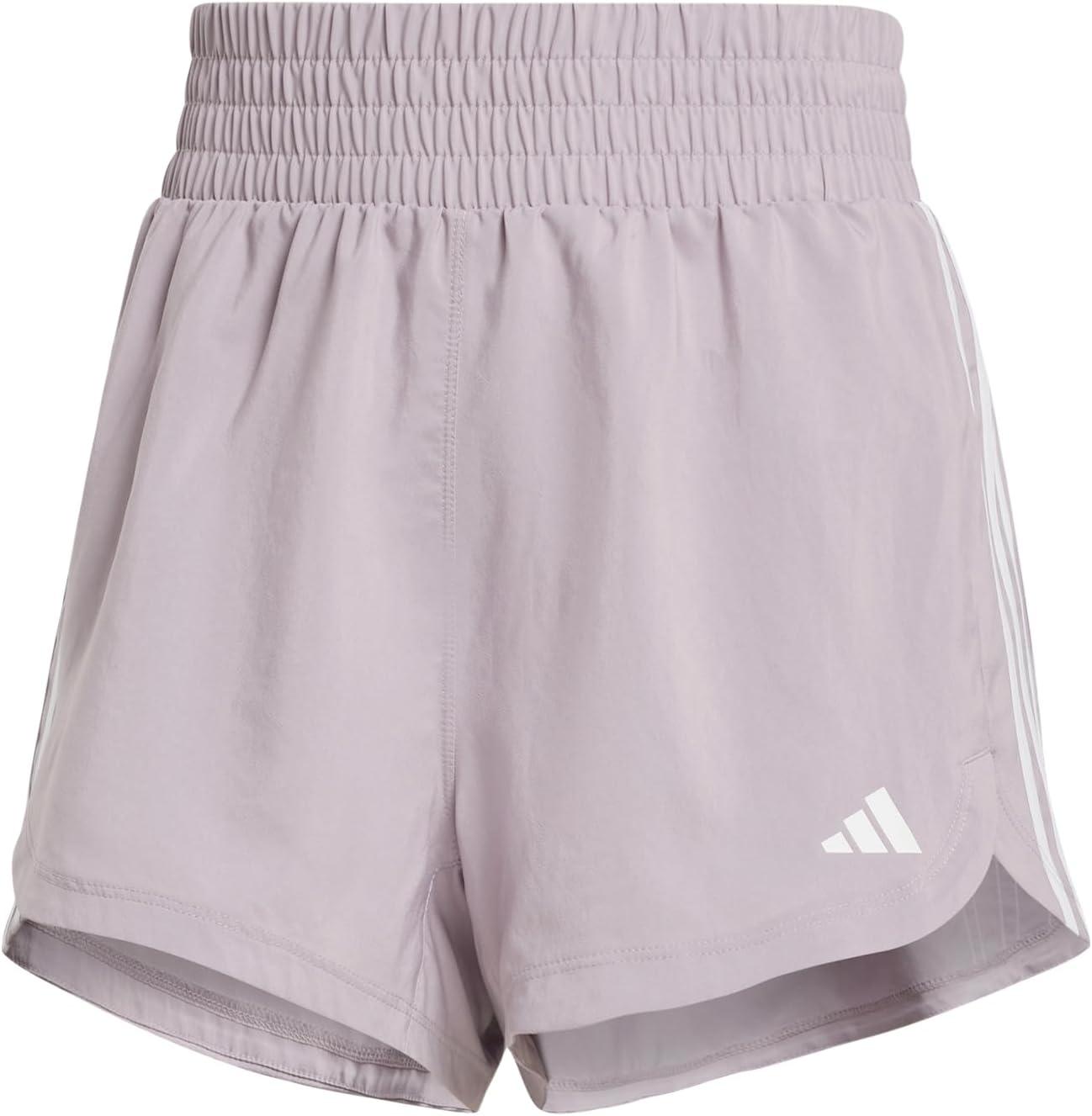 image:imageadidas Womens Pacer Training 3Stripes Woven HighRise ShortsPreloved FigWhite