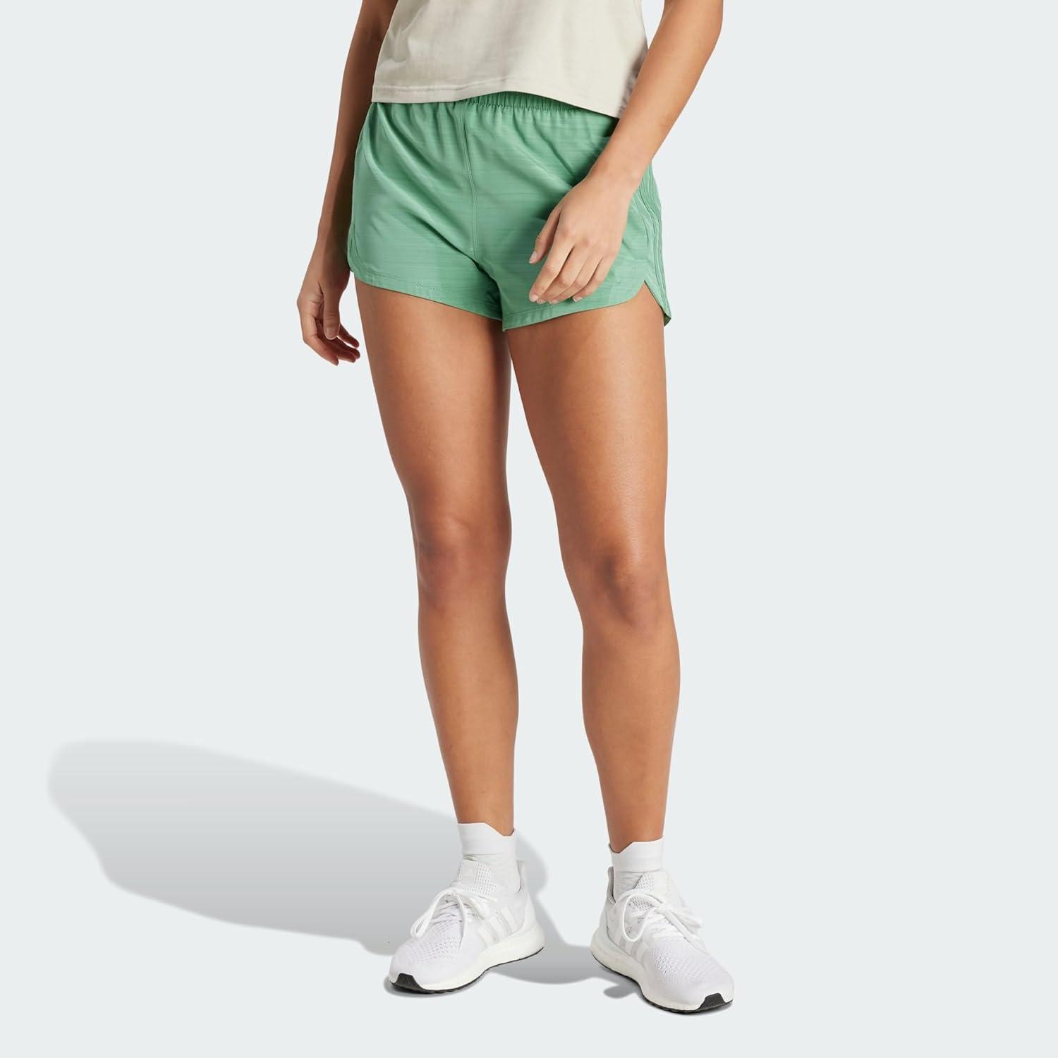 image:imageadidas Womens Pacer Training 3Stripes Woven HighRise ShortsPreloved Green