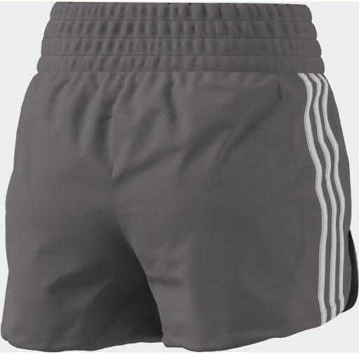image:imageadidas Womens Pacer Training 3Stripes Woven HighRise ShortsTaupe OxideWhite