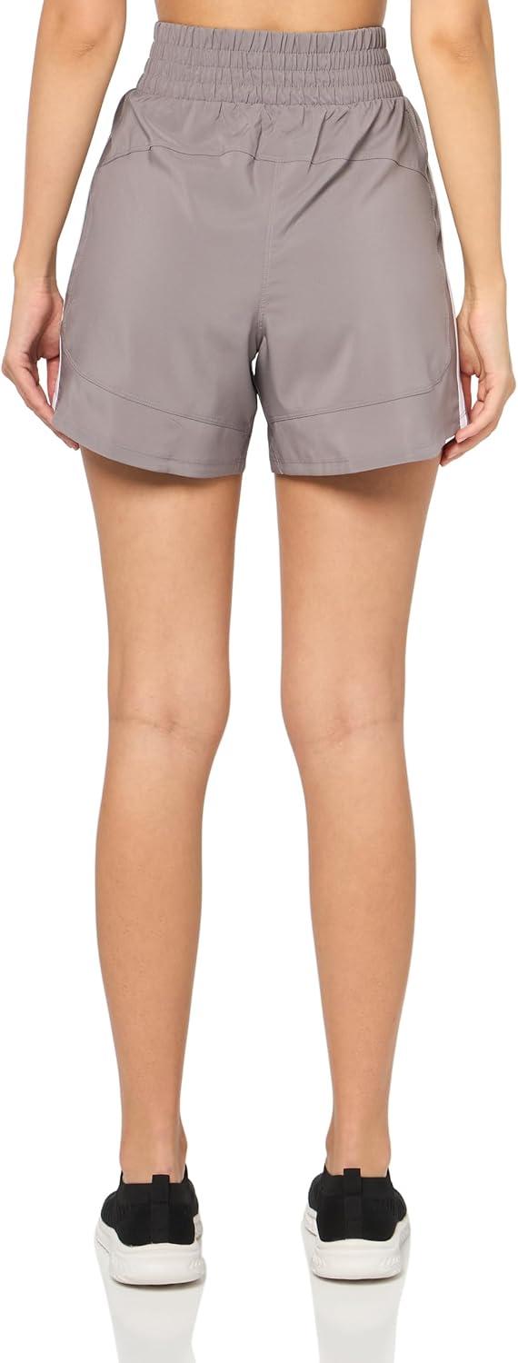 image:imageadidas Womens Pacer Training 3Stripes Woven HighRise ShortsTaupe OxideWhite