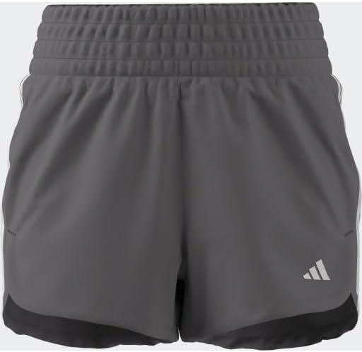 image:imageadidas Womens Pacer Training 3Stripes Woven HighRise ShortsTaupe OxideWhite