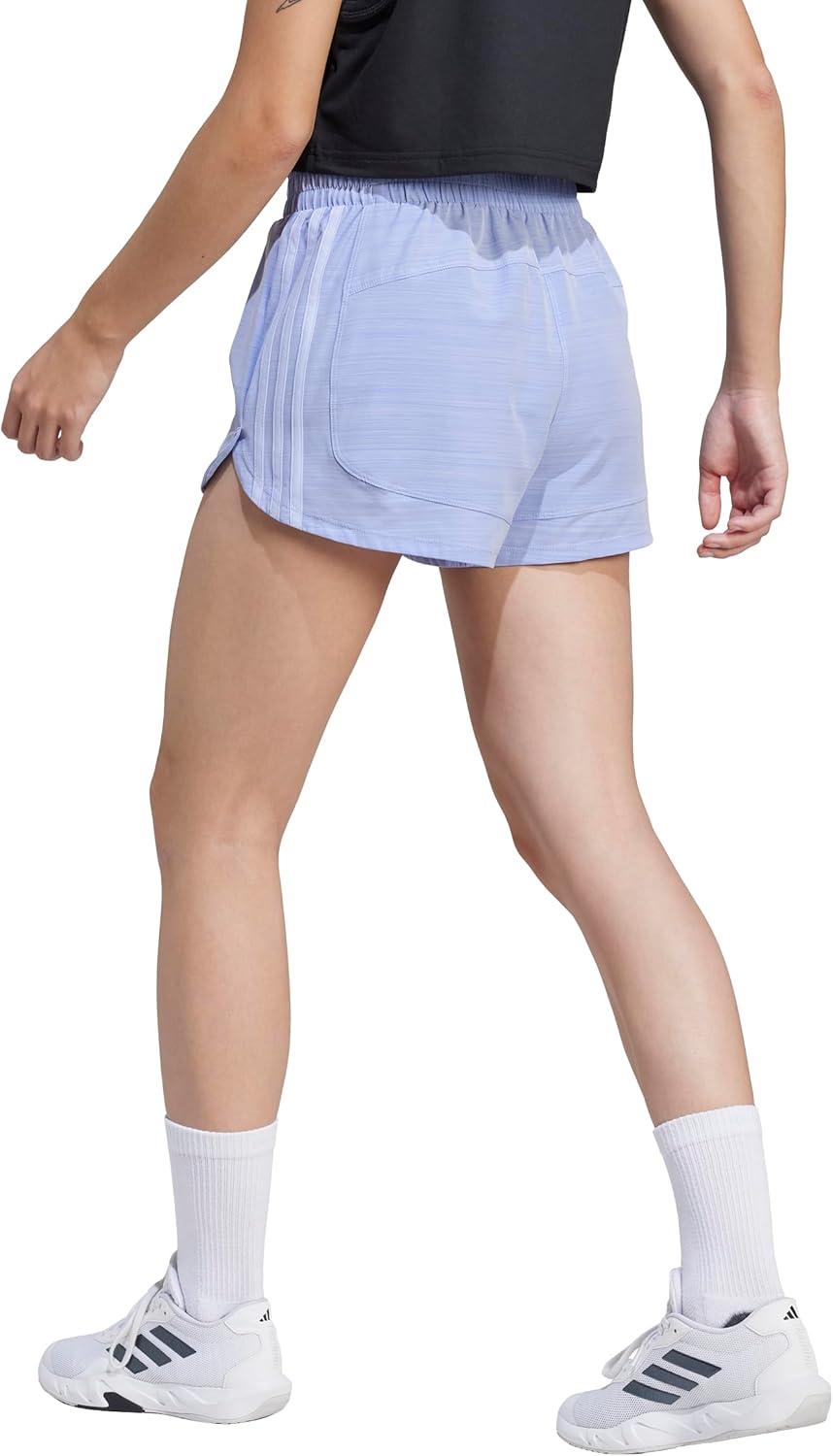image:imageadidas Womens Pacer Training 3Stripes Woven HighRise ShortsViolet Tone MelangeViolet Tone