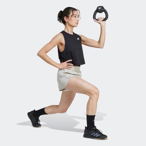 image:imageadidas Womens Pacer Training 3Stripes Woven HighRise ShortsWonder Alumina MelWonder Alumina
