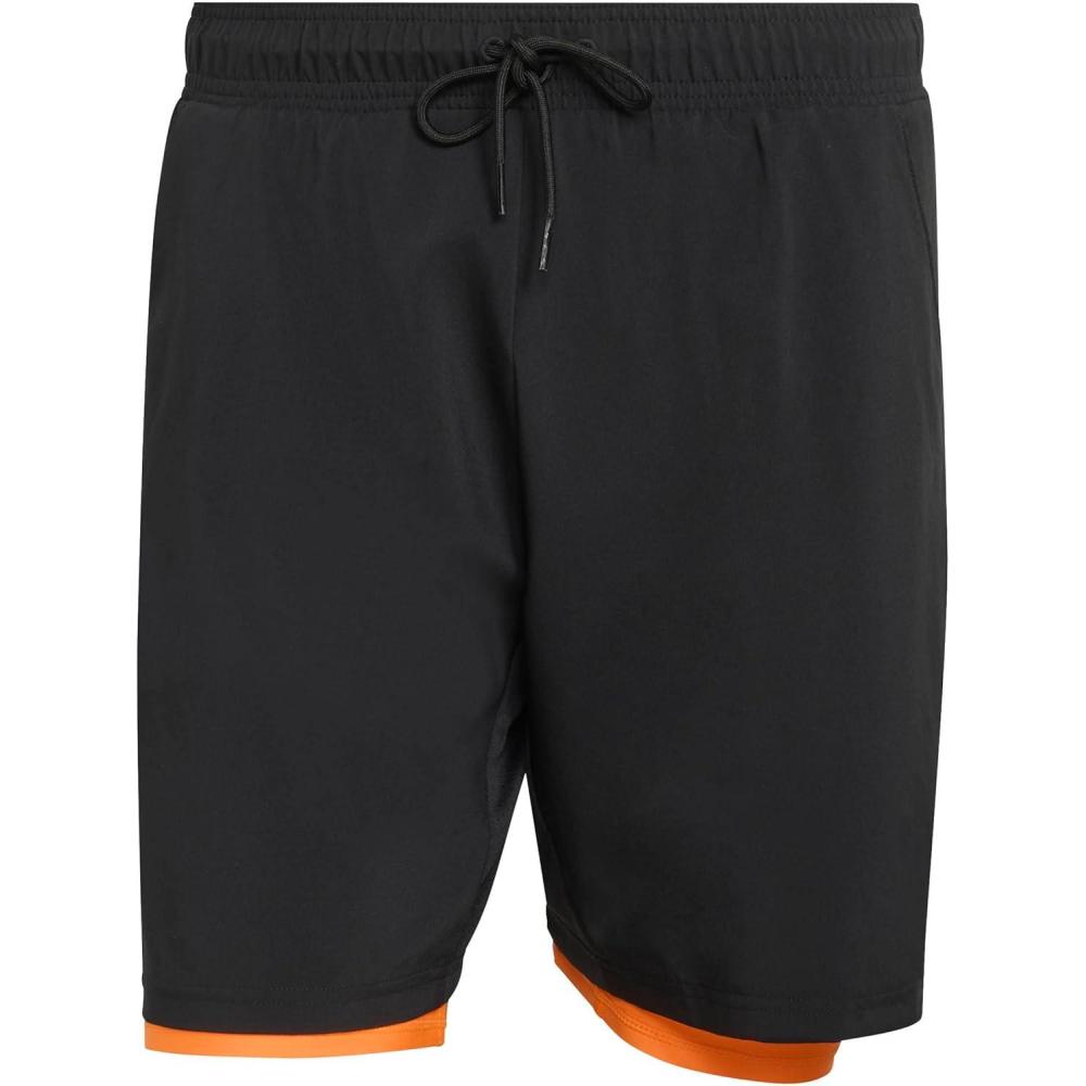 image:imageAdidas Mens Club Tennis Climacool Twoinone ShortsBlackPure Orange