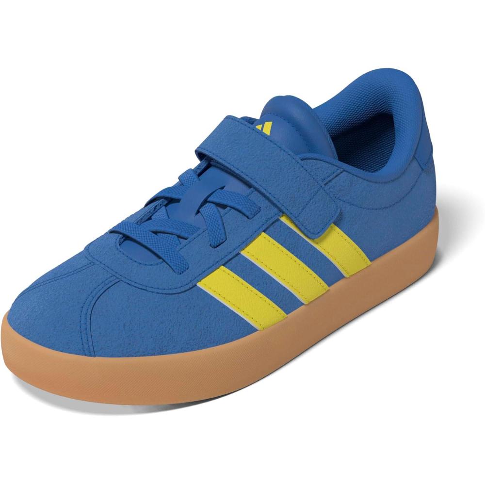 image:imageAdidas UnisexChild Vl Court 30 Elastic Lace amp StrapBright RoyalPure SulfurGum