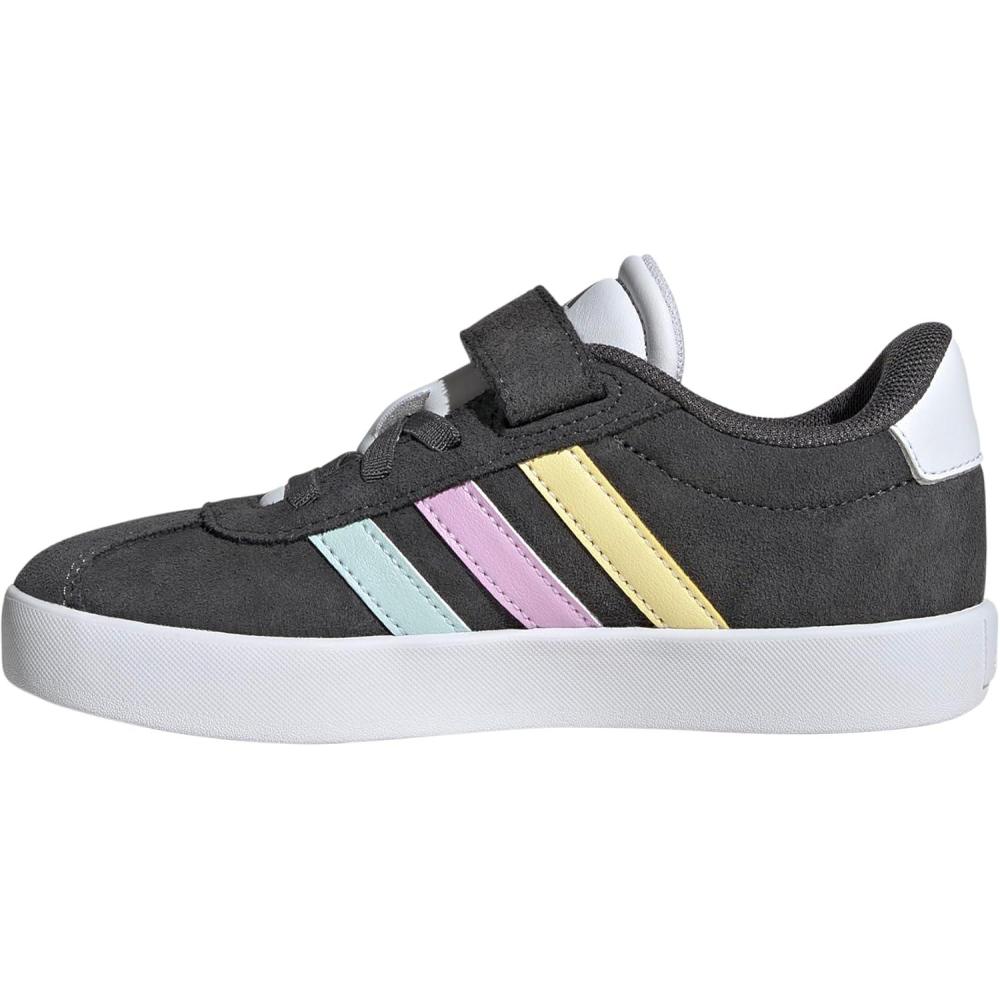image:imageAdidas UnisexChild Vl Court 30 Elastic Lace amp StrapGreyHalo MintBliss Lilac