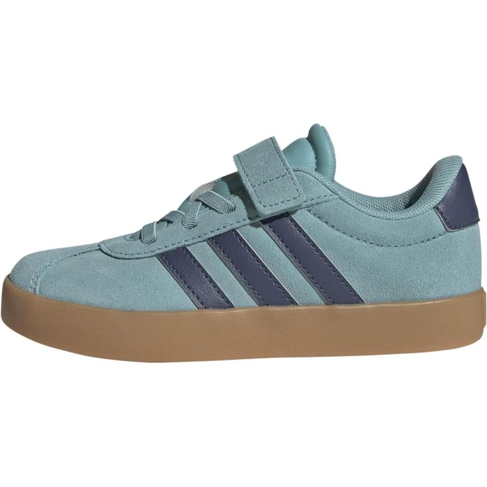 image:imageAdidas UnisexChild Vl Court 30 Elastic Lace amp StrapMint TonPreloved InkSilver Metallic