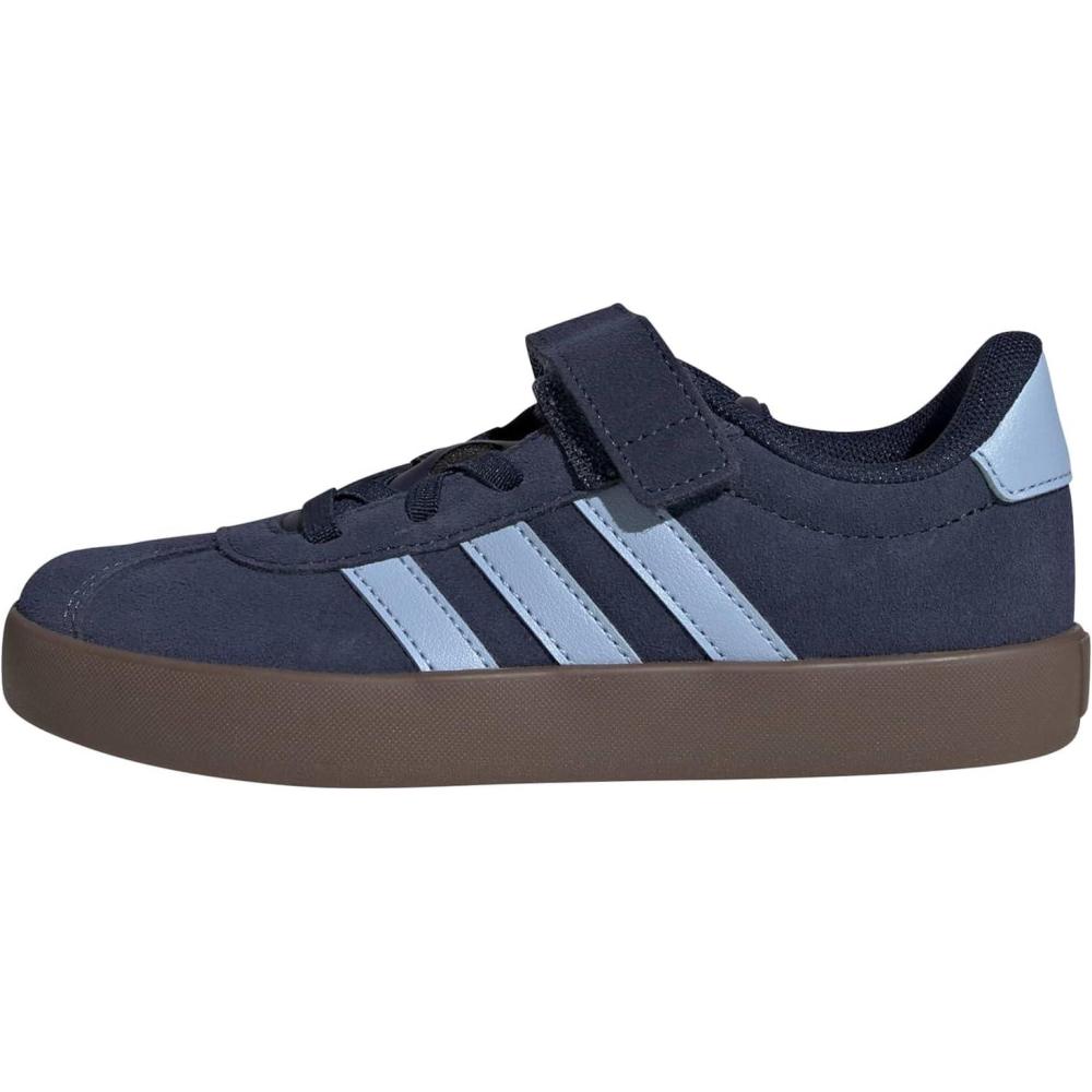 image:imageAdidas UnisexChild Vl Court 30 Elastic Lace amp StrapNight IndigoClear SkyGum