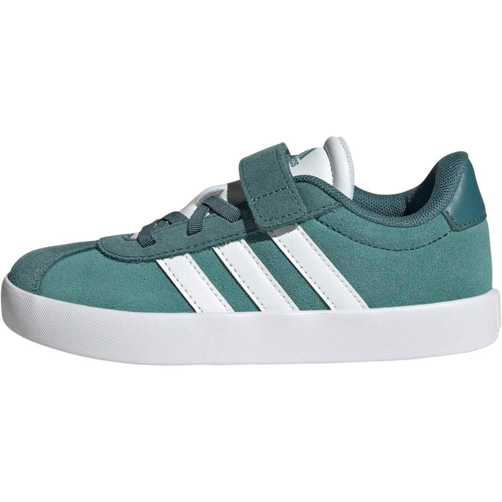 image:imageAdidas UnisexChild Vl Court 30 Elastic Lace amp StrapPowder TealWhitePreloved Teal