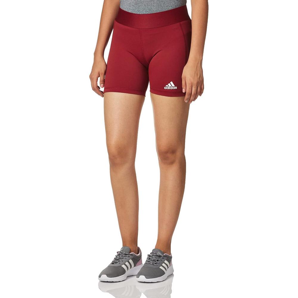 image:imageAdidas Womens Techfit Volleyball ShortsTeam Colleg BurgundyWhite