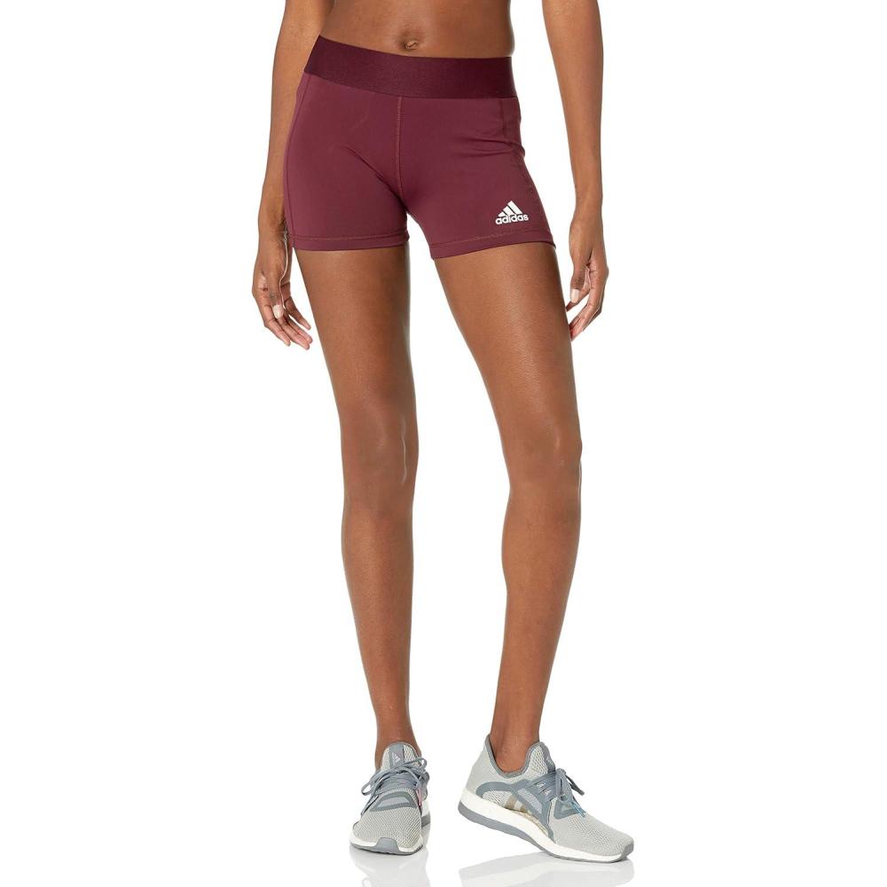 image:imageAdidas Womens Techfit Volleyball ShortsTeam MaroonWhite