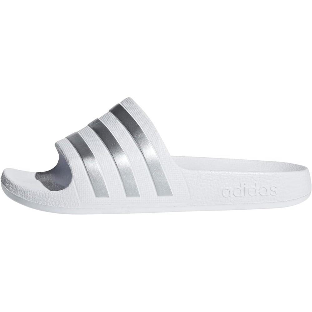 image:imageadidas Boys Adilette SandalWhiteSilver MetallicWhite