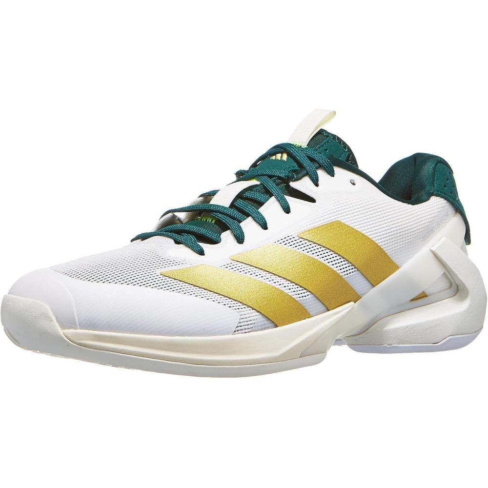 image:imageadidas Mens Adizero Ubersonic 5 Tennis ShoesWhiteGold MetallicCollegiate Green