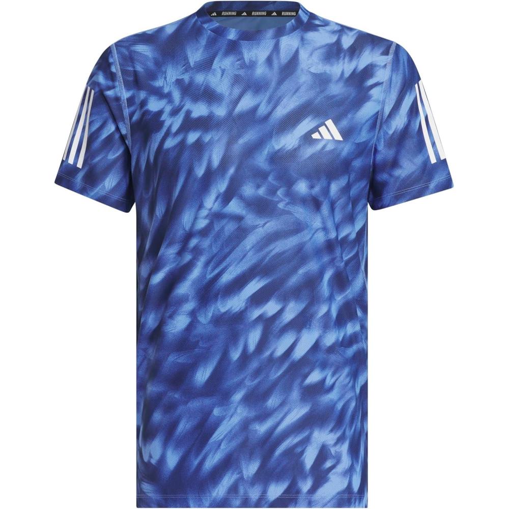 image:imageadidas Mens Own The Run All Over Printed TShirtBlue FusionDark Blue